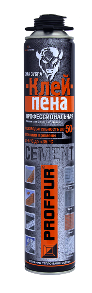 Клей-пена PROFPUR CEMENT, 850 мл