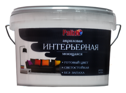 Краска PALIZH акриловая интерьерная моющаяся №302 миндаль  3,7 кг 11605593