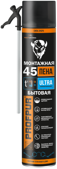 Пена монтажная PROFPUR ULTRA бытовая всесезонная, 750мл
