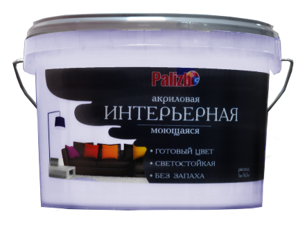 Краска PALIZH акриловая интерьерная моющаяся №314 лаванда 3,7 кг 11605605