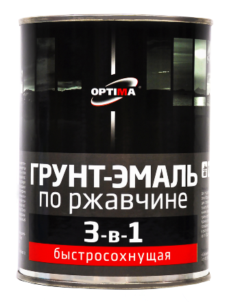 Грунт-эмаль по ржавчине OPTIMA 3 в 1 NEW быстросохнущая