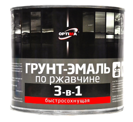 Грунт-эмаль по ржавчине OPTIMA 3 в 1 NEW быстросохнущая