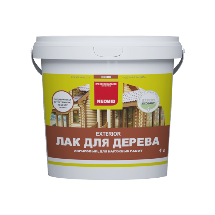 NEOMID EXTERIOR Лак акриловый антисептический для дерева (наружные работы) 5 л