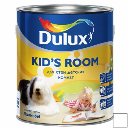Краска Dulux Kid's Room BW для детских комнат матовая 5 л, 11593421 Краска Dulux Kid's Room BW для детских комнат матовая 5 л, 11593421