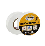 Изолента ПВХ AVIORA 15 мм х 20 м, белая, Белый