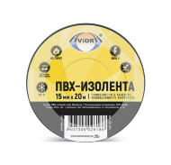 Изолента ПВХ AVIORA 15 мм х 20 м, черная, Черный