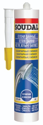Герметик силиконовый санитарный SOUDAL бесцветный Герметик силиконовый санитарный SOUDAL бесцветный