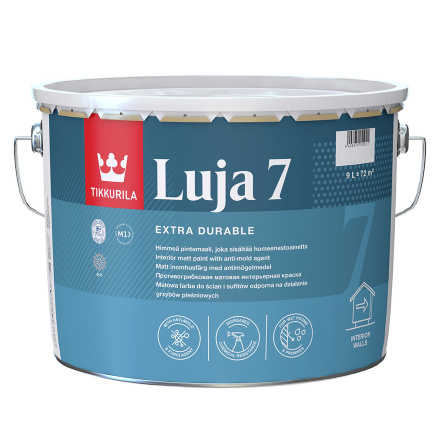 Краска антигрибковая TIKKURILA LUJA 7 для влажных помещений база А (2,7 л) 12279, Белый Краска антигрибковая TIKKURILA LUJA 7 для влажных помещений база А (2,7 л) 12279, Белый