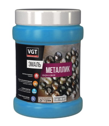 Эмаль VGT универсальная металлик ВД АК 1179, 0,23 кг, Аквамарин