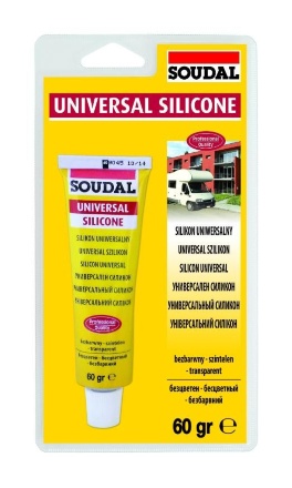 Герметик силиконовый универсальный SOUDAL бесцветный 60 блистер
