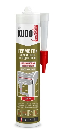 Герметик силиконовый для кровли и водостоков KUDO прозрачный KSK 140