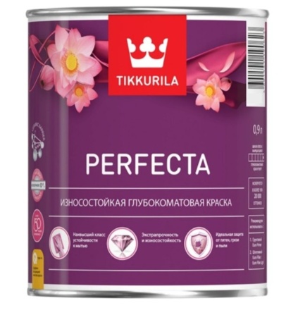 Краска интерьерная TIKKURILA PERFECTA износостойкая   база A (0,9л) 18813, Белый