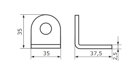 Проушина 35*70 угловая б/п (Балаково) DOMART,   54889