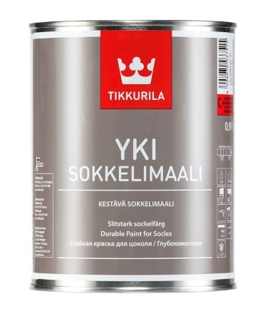 Краска для цоколя TIKKURILA YKI щелочестойкая латексная база С (0,9л) 2330, Белый Краска для цоколя TIKKURILA YKI щелочестойкая латексная база С (0,9л) 2330, Белый