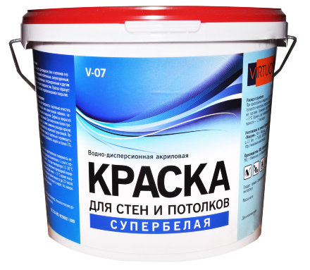 Краска V-07А VIRTUOSO для стен и потолков морозостойкая супербелая 14 кг Краска V-07А VIRTUOSO для стен и потолков морозостойкая супербелая 14 кг